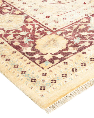 Traditional Mogul Ivory Wool Area Rug 8' 2" x 10' 2" - Solo Rugs