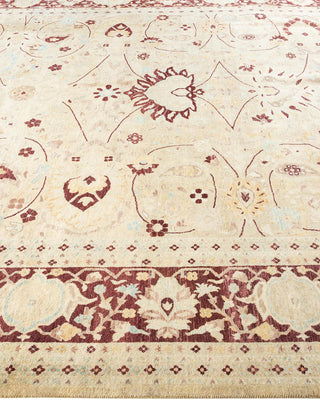 Traditional Mogul Ivory Wool Area Rug 8' 2" x 10' 2" - Solo Rugs