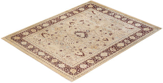 Traditional Mogul Ivory Wool Area Rug 8' 2" x 10' 2" - Solo Rugs