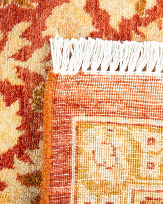 Traditional Mogul Orange Wool Area Rug 6' 1" x 9' 1" - Solo Rugs