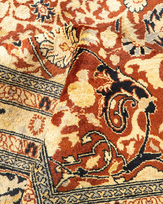 Traditional Mogul Orange Wool Area Rug 8' 2" x 10' 3" - Solo Rugs