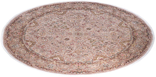 Traditional Mogul Beige Wool Round Area Rug 10' 10" x 10' 10" - Solo Rugs