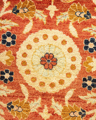 Traditional Mogul Orange Wool Area Rug 8' 1" x 10' 3" - Solo Rugs