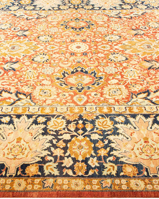 Traditional Mogul Orange Wool Area Rug 8' 1" x 10' 3" - Solo Rugs