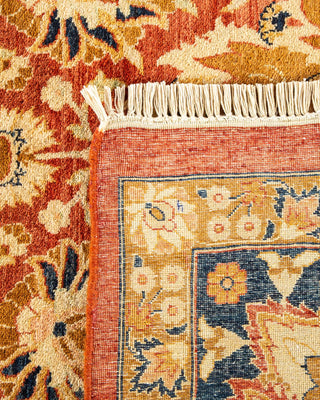 Traditional Mogul Orange Wool Area Rug 8' 1" x 10' 3" - Solo Rugs