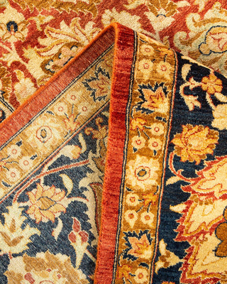 Traditional Mogul Orange Wool Area Rug 8' 1" x 10' 3" - Solo Rugs
