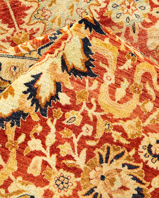 Traditional Mogul Orange Wool Area Rug 8' 1" x 10' 3" - Solo Rugs