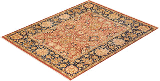 Traditional Mogul Orange Wool Area Rug 8' 1" x 10' 3" - Solo Rugs