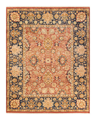 Traditional Mogul Orange Wool Area Rug 8' 1" x 10' 3" - Solo Rugs