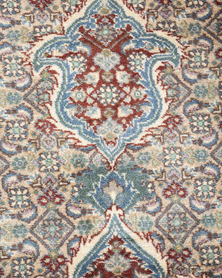Traditional Mogul Ivory Wool Area Rug 8' 0" x 9' 9" - Solo Rugs