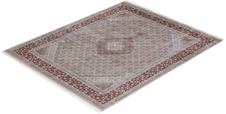 Traditional Mogul Ivory Wool Area Rug 8' 0" x 9' 9" - Solo Rugs