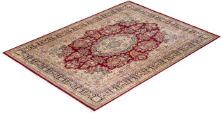 Traditional Mogul Red Wool Area Rug 9' 1" x 12' 4" - Solo Rugs