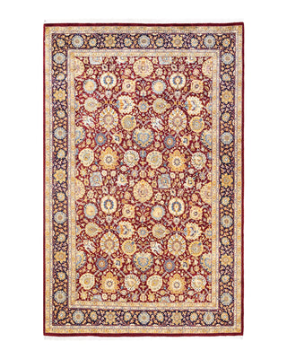 Traditional Mogul Red Wool Area Rug 6' 2" x 9' 5" - Solo Rugs