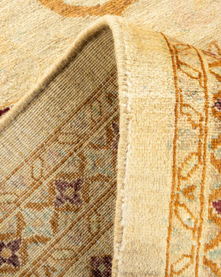 Traditional Mogul Yellow Wool Area Rug 9' 2" x 12' 1" - Solo Rugs