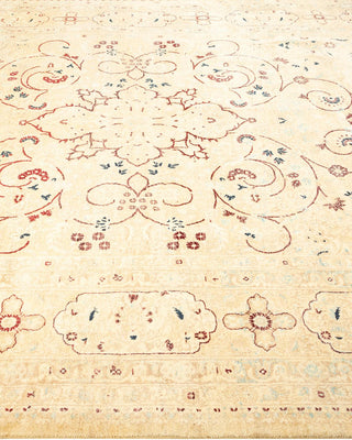 Traditional Mogul Yellow Wool Area Rug 6' 2" x 9' 2" - Solo Rugs