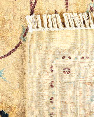 Traditional Mogul Yellow Wool Area Rug 6' 2" x 9' 2" - Solo Rugs