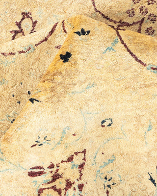 Traditional Mogul Yellow Wool Area Rug 6' 2" x 9' 2" - Solo Rugs