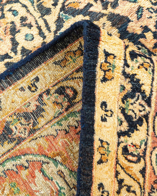 Traditional Mogul Blue Wool Area Rug 4' 6" x 7' 5" - Solo Rugs