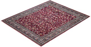 Traditional Mogul Red Wool Area Rug 8' 2" x 9' 10" - Solo Rugs