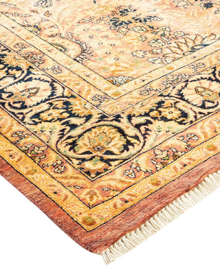 Traditional Mogul Pink Wool Area Rug 6' 1" x 9' 1" - Solo Rugs