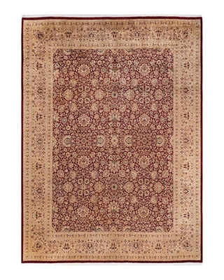 Traditional Mogul Red Wool Area Rug 9' 1" x 12' 5" - Solo Rugs