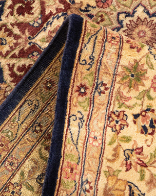 Traditional Mogul Blue Wool Area Rug 6' 2" x 9' 6" - Solo Rugs