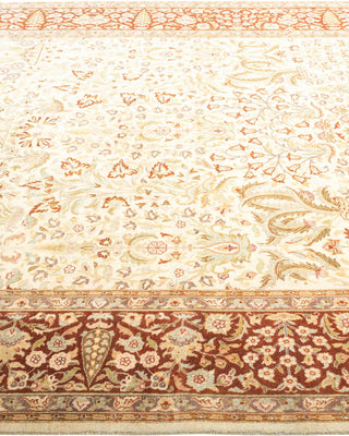 Traditional Mogul Ivory Wool Area Rug 6' 1" x 8' 9" - Solo Rugs