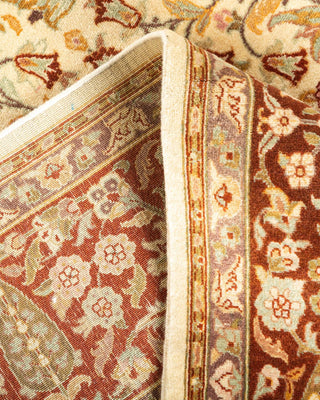 Traditional Mogul Ivory Wool Area Rug 6' 1" x 8' 9" - Solo Rugs