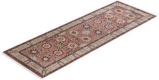 Traditional Mogul Pink Wool Runner 3' 2" x 8' 10" - Solo Rugs