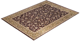 Traditional Mogul Red Wool Area Rug 9' 3" x 12' 5" - Solo Rugs