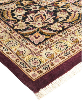 Traditional Mogul Purple Wool Area Rug 10' 0" x 14' 3" - Solo Rugs