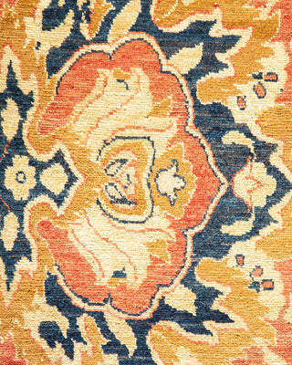 Traditional Mogul Orange Wool Area Rug 7' 10" x 10' 1" - Solo Rugs
