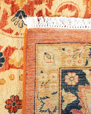 Traditional Mogul Orange Wool Area Rug 8' 0" x 9' 9" - Solo Rugs