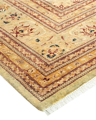 Traditional Mogul Light Blue Wool Area Rug 6' 1" x 8' 10" - Solo Rugs