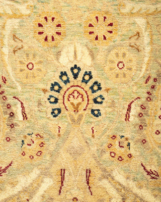 Traditional Mogul Light Blue Wool Area Rug 6' 1" x 8' 10" - Solo Rugs