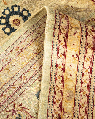 Traditional Mogul Light Blue Wool Area Rug 6' 1" x 8' 10" - Solo Rugs