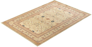 Traditional Mogul Light Blue Wool Area Rug 6' 1" x 8' 10" - Solo Rugs