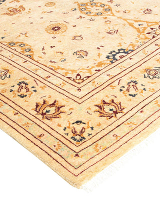 Traditional Mogul Yellow Wool Area Rug 4' 2" x 6' 4" - Solo Rugs