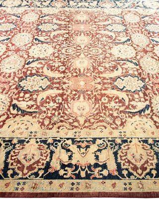 Traditional Mogul Red Wool Area Rug 8' 1" x 9' 9" - Solo Rugs