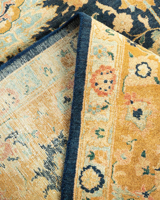 Traditional Mogul Blue Wool Area Rug 6' 1" x 9' 4" - Solo Rugs