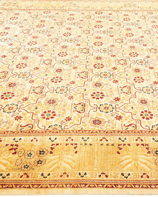 Traditional Mogul Ivory Wool Area Rug 8' 1" x 16' 3" - Solo Rugs