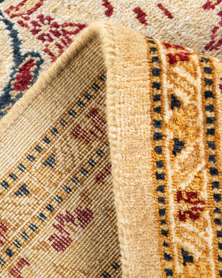Traditional Mogul Ivory Wool Area Rug 6' 2" x 9' 4" - Solo Rugs