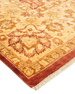 Traditional Mogul Pink Wool Area Rug 6' 2" x 8' 9" - Solo Rugs