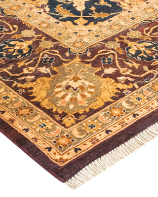 Traditional Mogul Red Wool Area Rug 6' 2" x 9' 1" - Solo Rugs