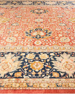 Traditional Mogul Orange Wool Area Rug 12' 1" x 15' 10" - Solo Rugs
