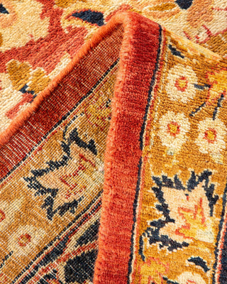 Traditional Mogul Orange Wool Area Rug 8' 2" x 10' 9" - Solo Rugs