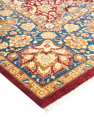 Traditional Mogul Red Wool Area Rug 6' 2" x 8' 9" - Solo Rugs