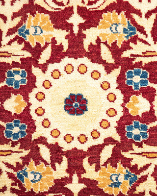 Traditional Mogul Red Wool Area Rug 6' 2" x 8' 9" - Solo Rugs