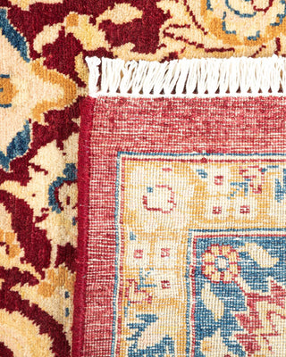 Traditional Mogul Red Wool Area Rug 6' 2" x 8' 9" - Solo Rugs