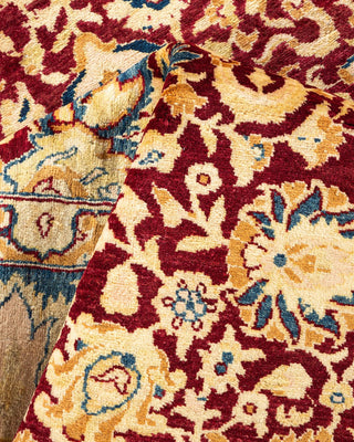 Traditional Mogul Red Wool Area Rug 6' 2" x 8' 9" - Solo Rugs